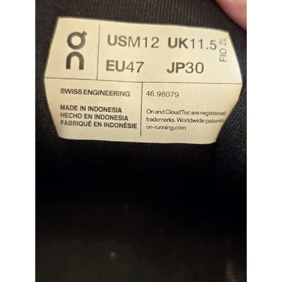 On Cloudrunner Men's Running Shoes Size 12 Iron Black 46.98079 CloudTec - Picture 7 of 9